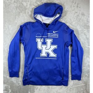 Kentucky Wildcats Hoodie Mens Large Blue NCAA Basketball Dri Fit Pullover Nike
